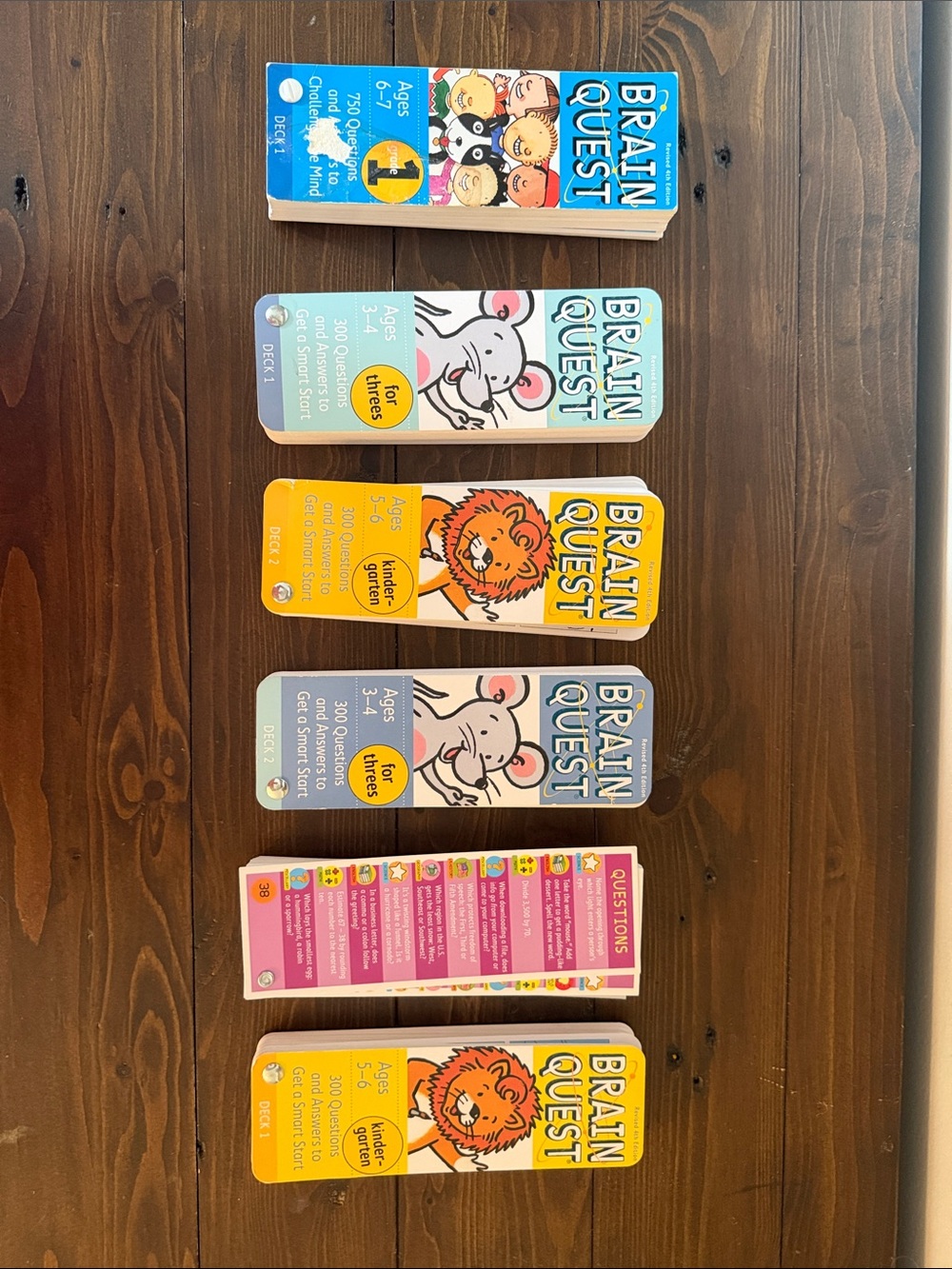 Kids Question & Answer Card Set - Blue, Yellow, Pink, Cream